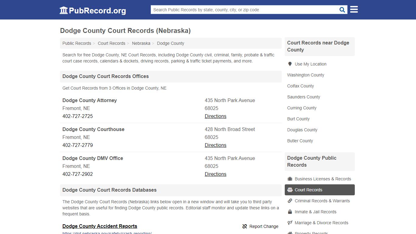 Free Dodge County Court Records (Nebraska Court Records)